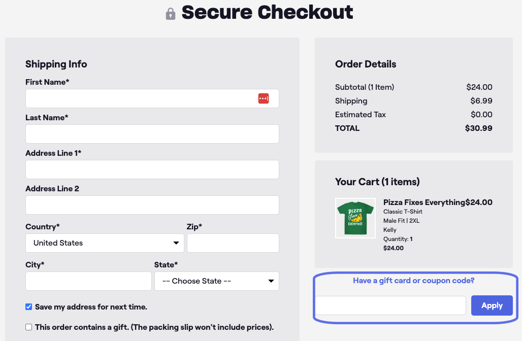 How do I use my coupon code? – TeePublic