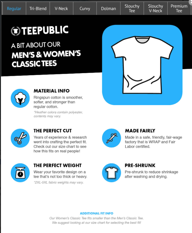 What types of shirts can I purchase? – TeePublic